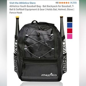 Black Baseball Bat Backpack.. like new purchased in May
